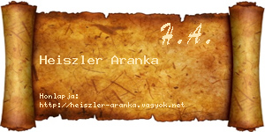 Heiszler Aranka névjegykártya