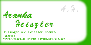 aranka heiszler business card